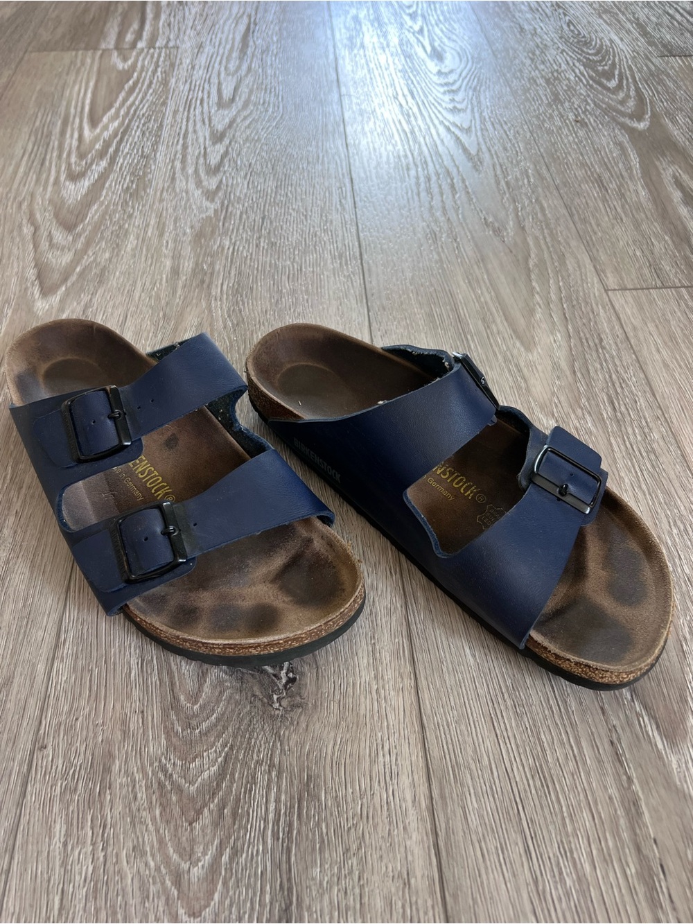 Birkenstock Arizona Blue Buckle 2 Strap Sandals - Picture 5 of 10